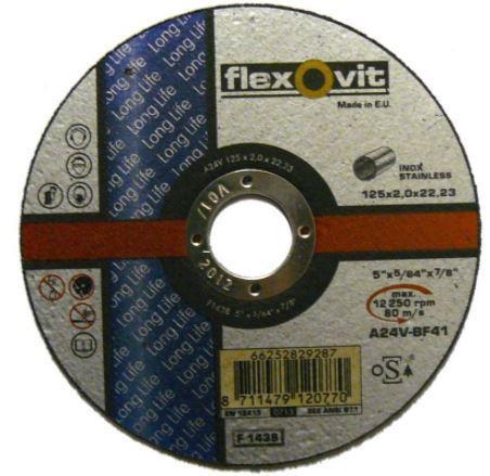 Kotouč řezný FLEXOVIT 125x2,0x22,2 A24V BF41 INOX