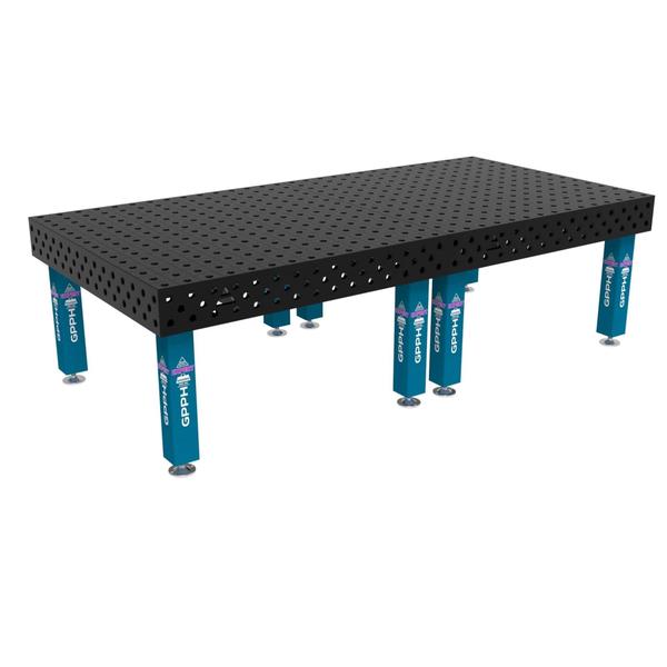 Stůl svařovací GPPH EXPERT 3000 x 1480 mm, bez koleček, mřížka 100 x 100, s průměrem děr 28 mm