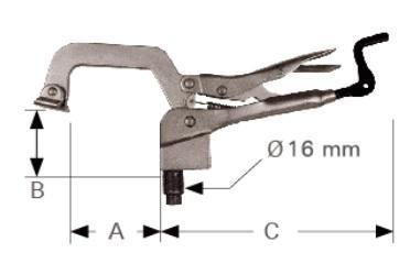 Svěrka klešťová T-MOUNT pro otvor 16 mm