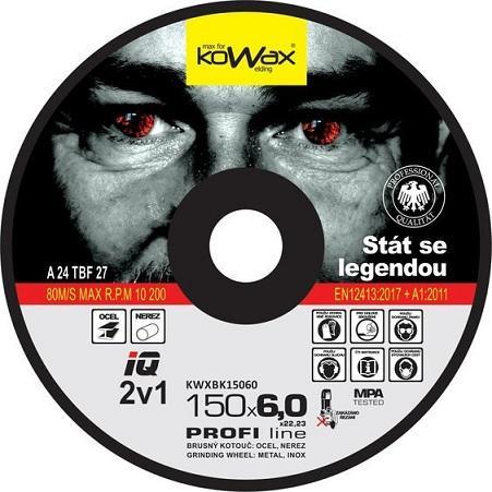 Kotouč brusný KOWAX IQ 2v1 150 x 6,0 x 22,2