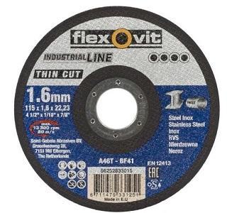 Řezný kotouč FLEXOVIT 115x1,6x22,2 A46T BF41