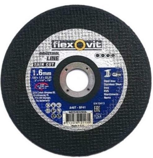 Řezný kotouč FLEXOVIT 150 x 1,6 x 22,2 A46T BF41