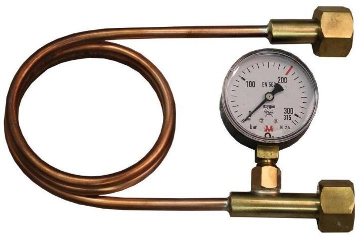 Šnek připojovací s manometrem W 21,8 x 1/14