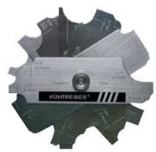 Měrka vydutých a vypouklých svarů