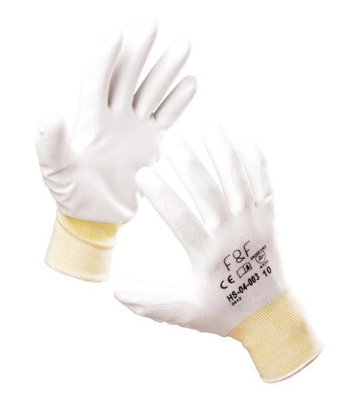 Rukavice povrstvené PU FF HS-04-003 bílé vel.10