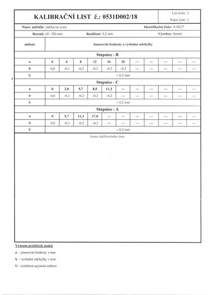 Měrka svarů otočná se 3 stupnicemi (s kalibrací)