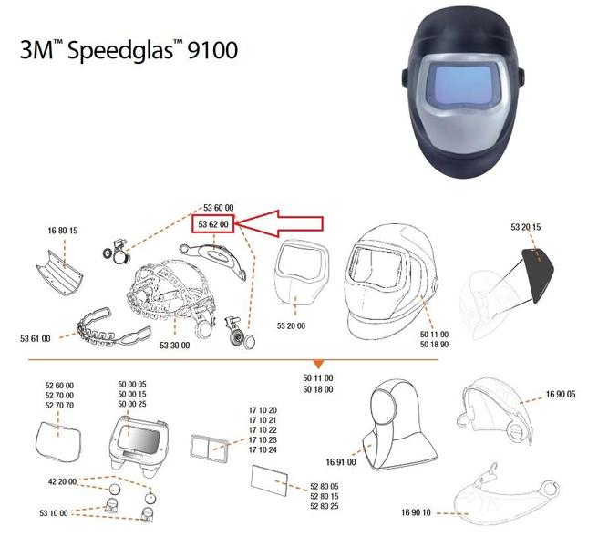 Část zadní náhlavního kříže SPEEDGLAS 9100(536200)