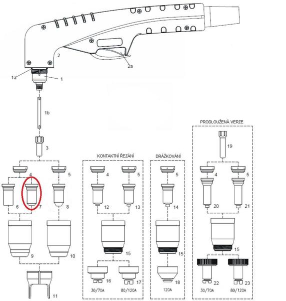 Dýza 1,2 60/70A k hořáku PT-100, SCP 120