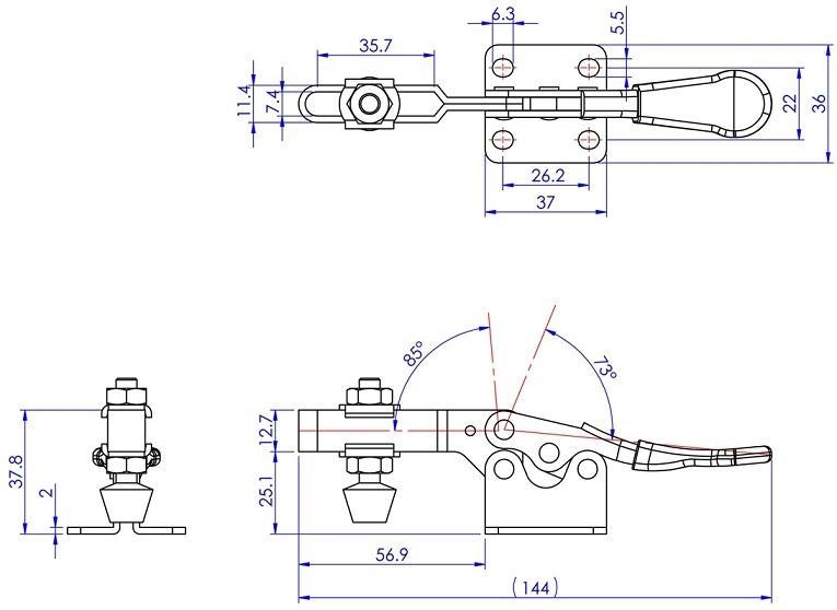 Rychloupínka horizontální