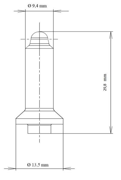 Středící kolík kovový 6,6/9,4/28