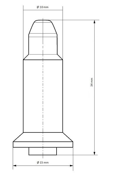 Středící kolík kovový 6,6/10/34