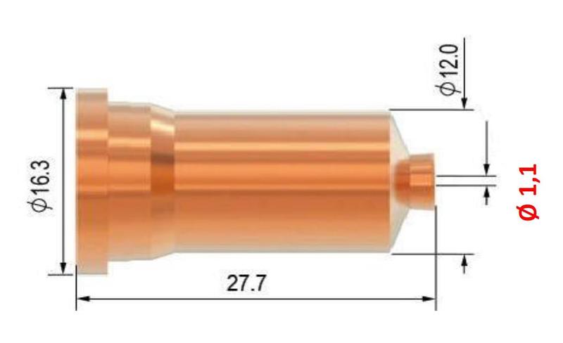 Tryska kontaktní 1,1 pro plasma hořák SCP 120