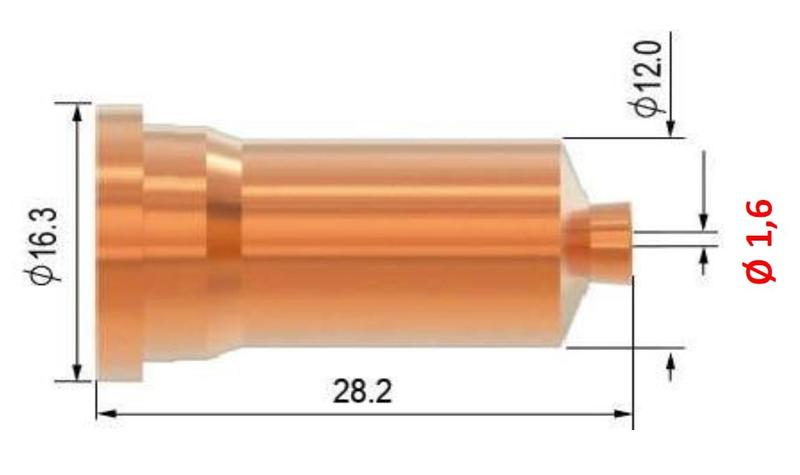 Tryska kontaktní 1,6 pro plasma hořák SCP 120