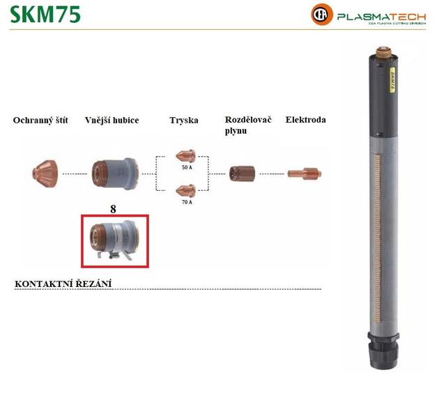 Hubice vnější s dotykovým senzorem pro plasma hořák CEA SKM75