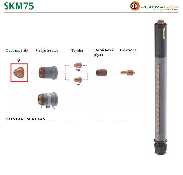 Štít ochranný pro plasmový hořák SKM75 (2ks)