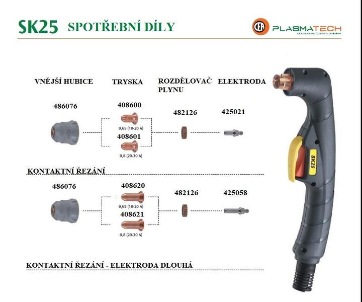 Hořák plasmový SK25 25 A 4 m pevné připojení