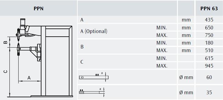 Bodová svářečka CEA PPN 63 WS708 ramena 435 mm