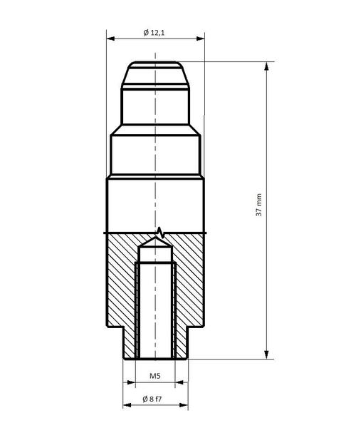 Středící kolík kovový 8,4/12/37