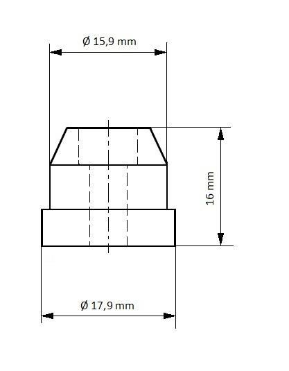 Středící kolík kovový 15,9/17,9