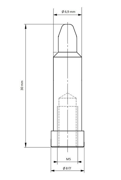 Středící kolík kovový 4,5/6,9/30