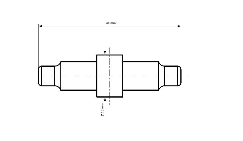 Středící kolík kovový 6,6/13/44