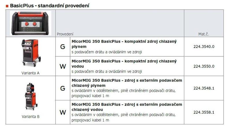 Invertorová svářečka MicorMIG 350 BasicPlus AG kompaktní LORCH