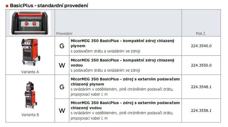 Invertor MicorMIG 350 BasicPlus AG kompaktní LORCH