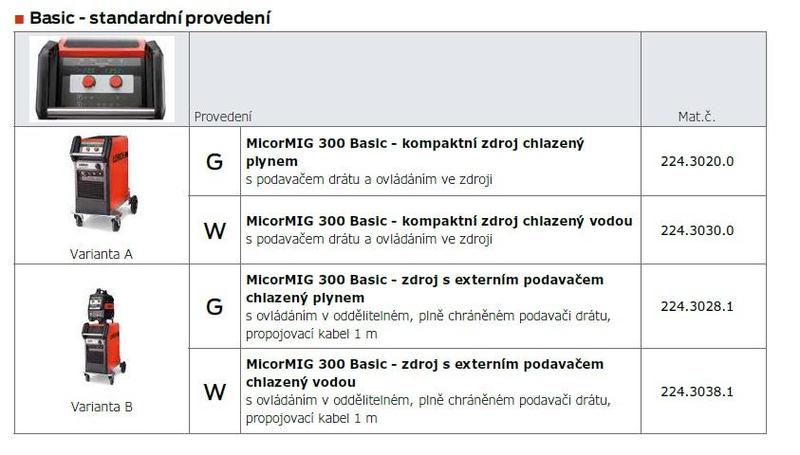 Invertor MicorMIG 300 BasicPlus AG kompaktní LORCH