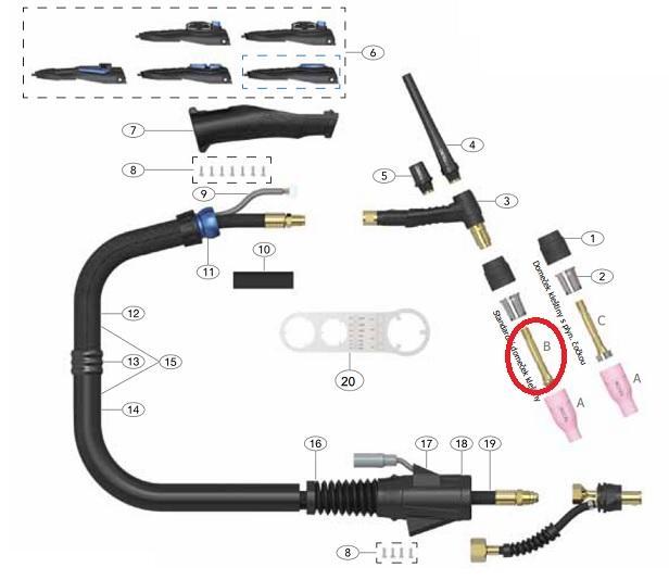 Kleština 2.4mm arc T2/T3W/T4W