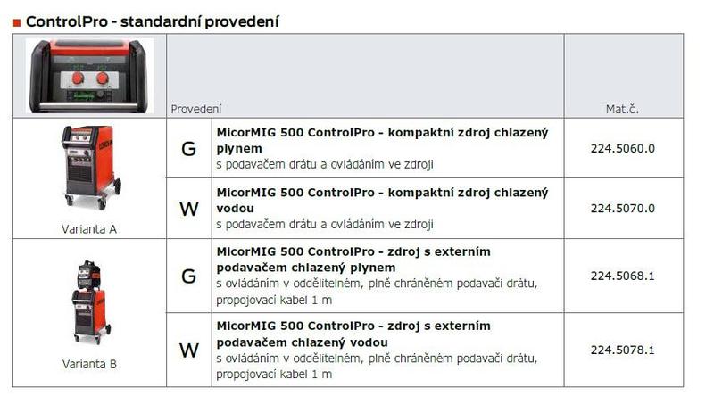 Invertorová svářečka MicorMIG 500 ControlPro AW kompaktní LORCH
