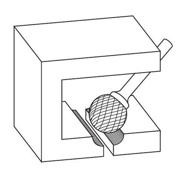 Fréza technická kulová 6 x 5,4 x 6 mm D