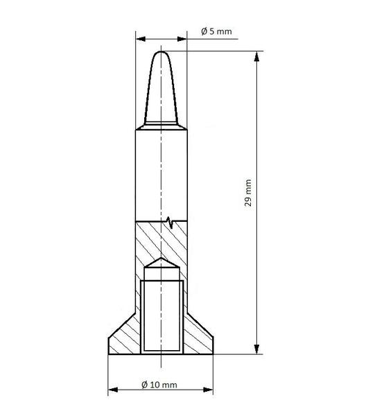 Kolík středící K 3/5/29 ZrO2 modrý