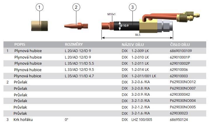 Hořák DINSE DIX LHZ 100-0,5 SATZ/001