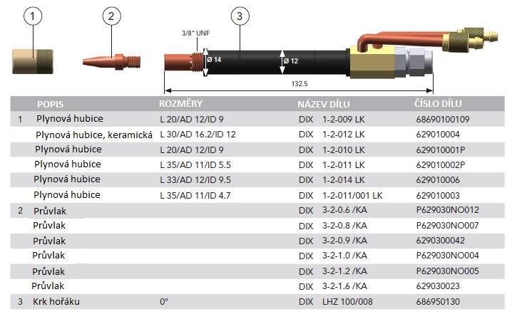 Hořák DINSE DIX LHZ 100-0,5 SATZ/008