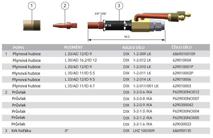 Hořák DINSE DIX LHZ 100-0,5 SATZ/009