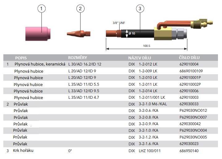Hořák DINSE DIX LHZ 100-0,5 SATZ/011