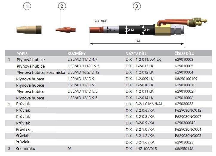 Hořák DINSE DIX LHZ 100-0,6 SATZ/019