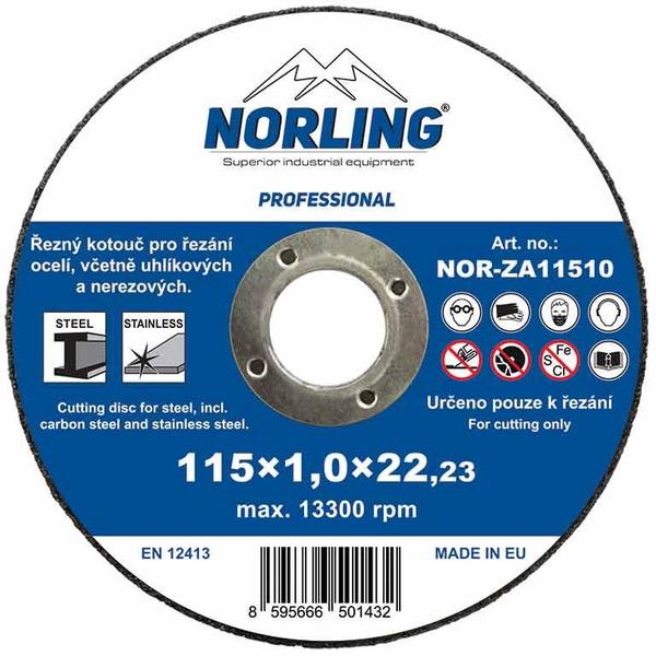 Řezný kotouč NORLING 115 x 1,0 x 22,23 ZA 60 T BF