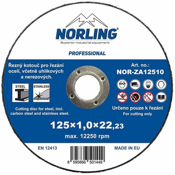 Řezný kotouč NORLING 125 x 1,0 x 22,23 ZA 60 T BF