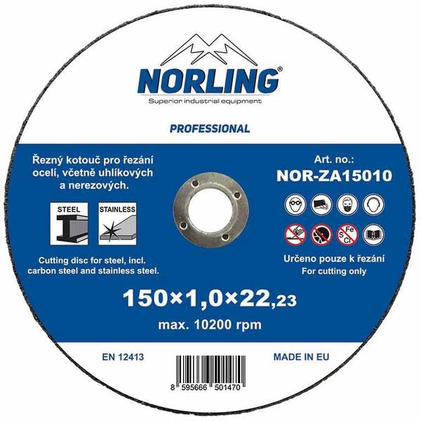 Řezný kotouč NORLING 150 x 1,0 x 22,23 ZA 36 T BF