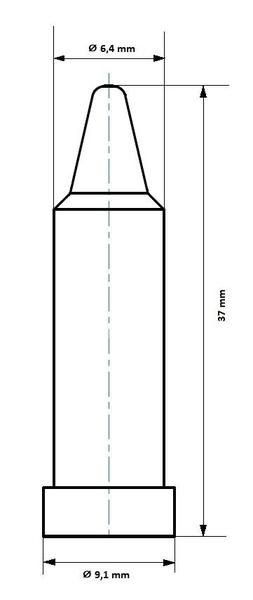 Středící kolík keramický modrý 6,4/9,1/37