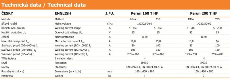 Invertorová svářečka PERUN 200 T HF DC + zemnící kabel + plynová hadička