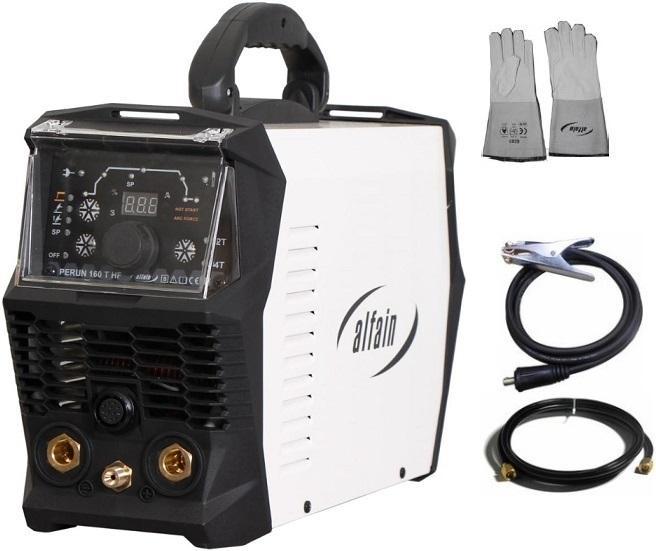 Invertorová svářečka PERUN 160 T HF + rukavice TIG + zemnící kabel + plyn. hadička