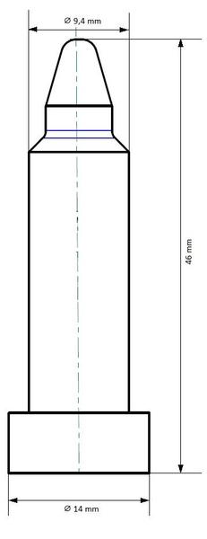 Středící kolík keramický modrý 6/9/46