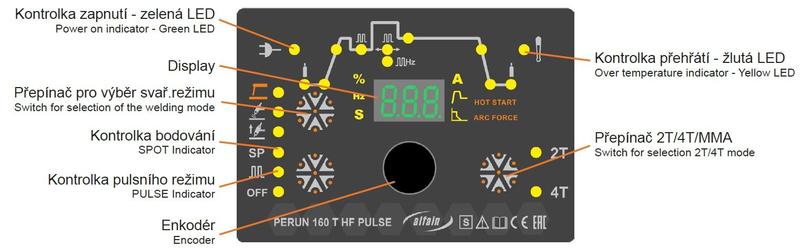 Invertorová svářečka PERUN 200 T HF PULSE + TIG rukavice + zemnící kabel + plyn. hadička