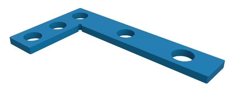 Úhelník 90° plochý PLUS (275 x 150), pro stoly GPPH s průměrem děr 16 mm