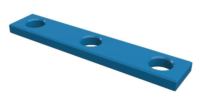 Zarážka univerzální PRO (260 x 50), pro stoly GPPH s průměrem děr 16 mm