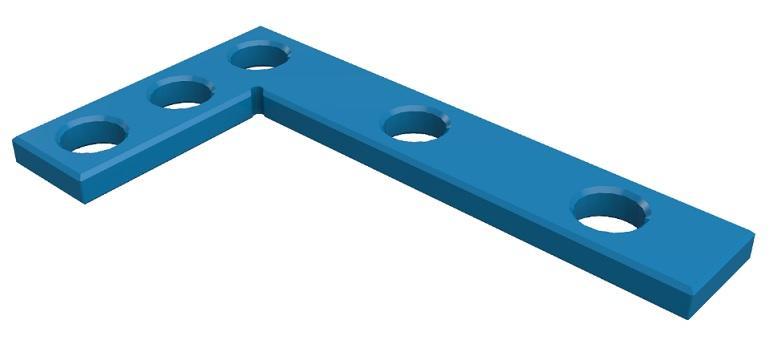 Úhelník 90° plochý PRO (275 x 150), pro stoly GPPH s průměrem děr 16 mm