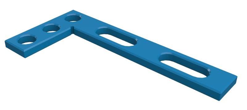 Úhelník 90° plochý PRO (320 x 150), pro stoly GPPH s průměrem děr 16 mm