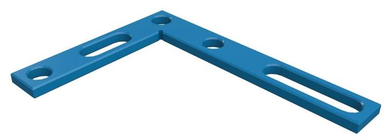 Úhelník 90° plochý  PRO (350 x 250), pro stoly GPPH s průměrem děr 16 mm
